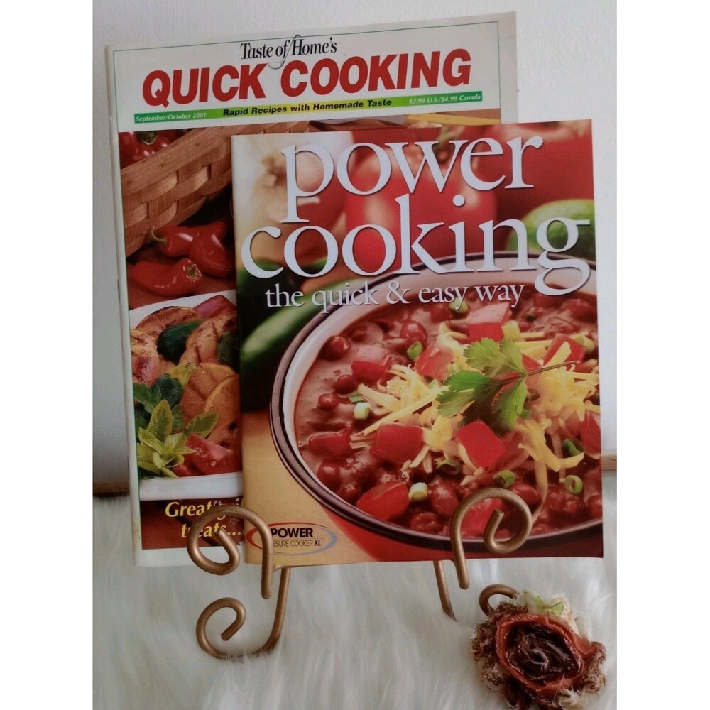 Set of Two Cookbooks: Power & Quick Cooking Kitchen Help Vintage GUC